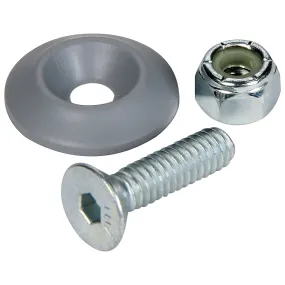 Allstar Performance Body Bolt Kit - 1/4-20 in Thread - 1 in Long - Allen Head - Bolts / Countersunk Washers / Lock Nuts Included - Silver / Zinc Oxide - Set of 50