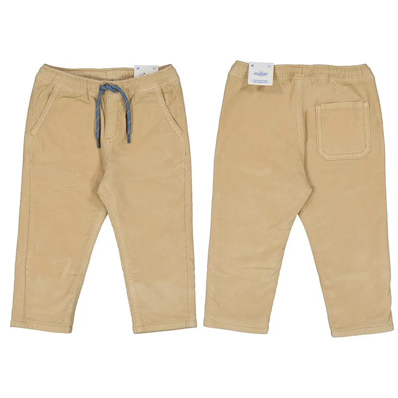 Almond Micro-cord lined Baby Pants