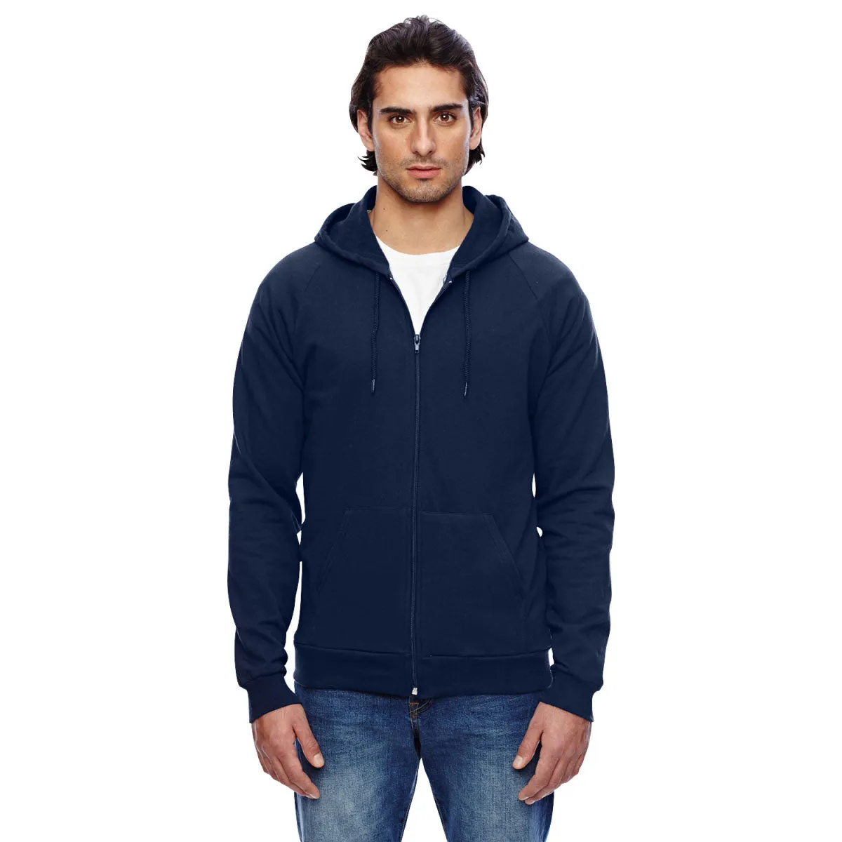 American Apparel Unisex Navy California Fleece Zip Hoodie