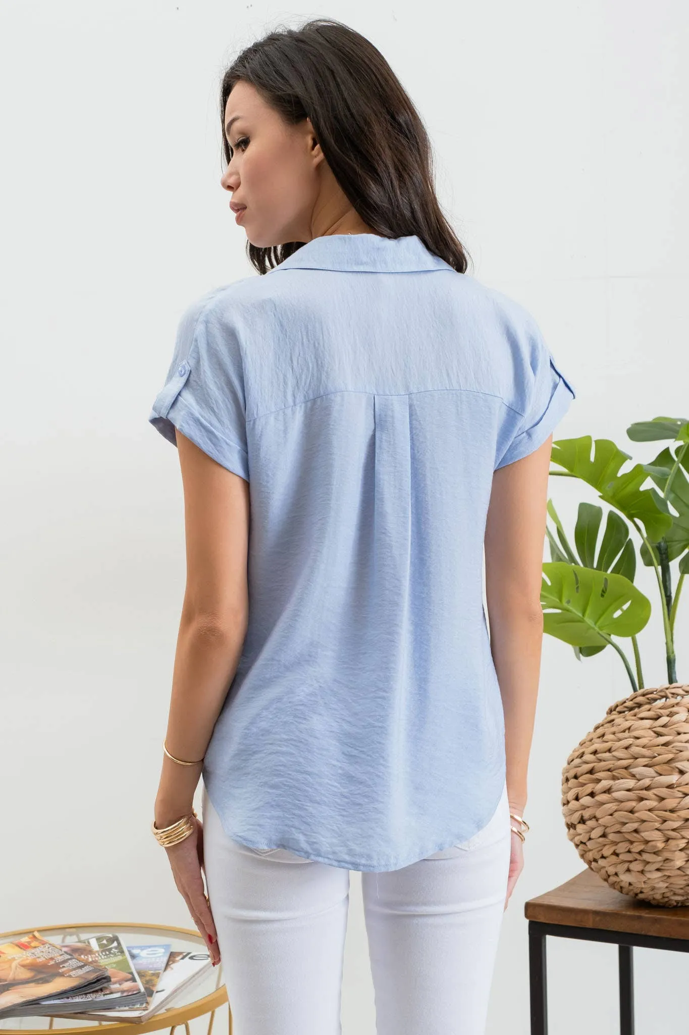 Avery Blouse in Cloud Blue