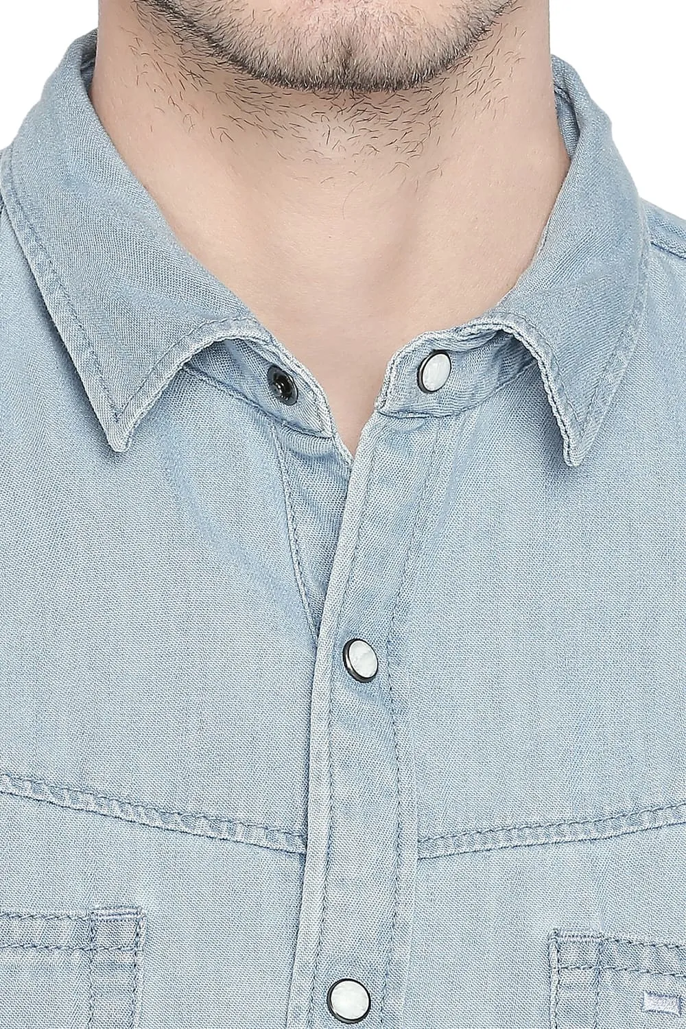 Basics Slim Fit Twill Denim Shirt