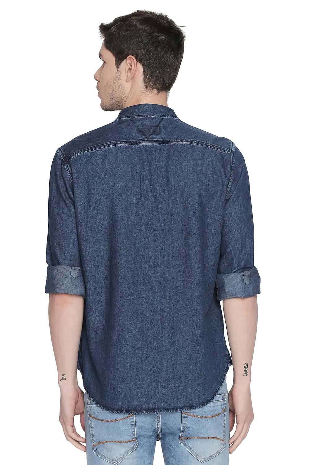 Basics Slim Fit Twill Denim Shirt