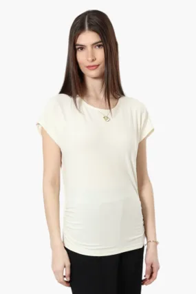 Beechers Brook Cap Sleeve Necklace Blouse - White