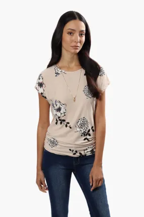 Beechers Brook Floral Side Cinched Shirt - Beige