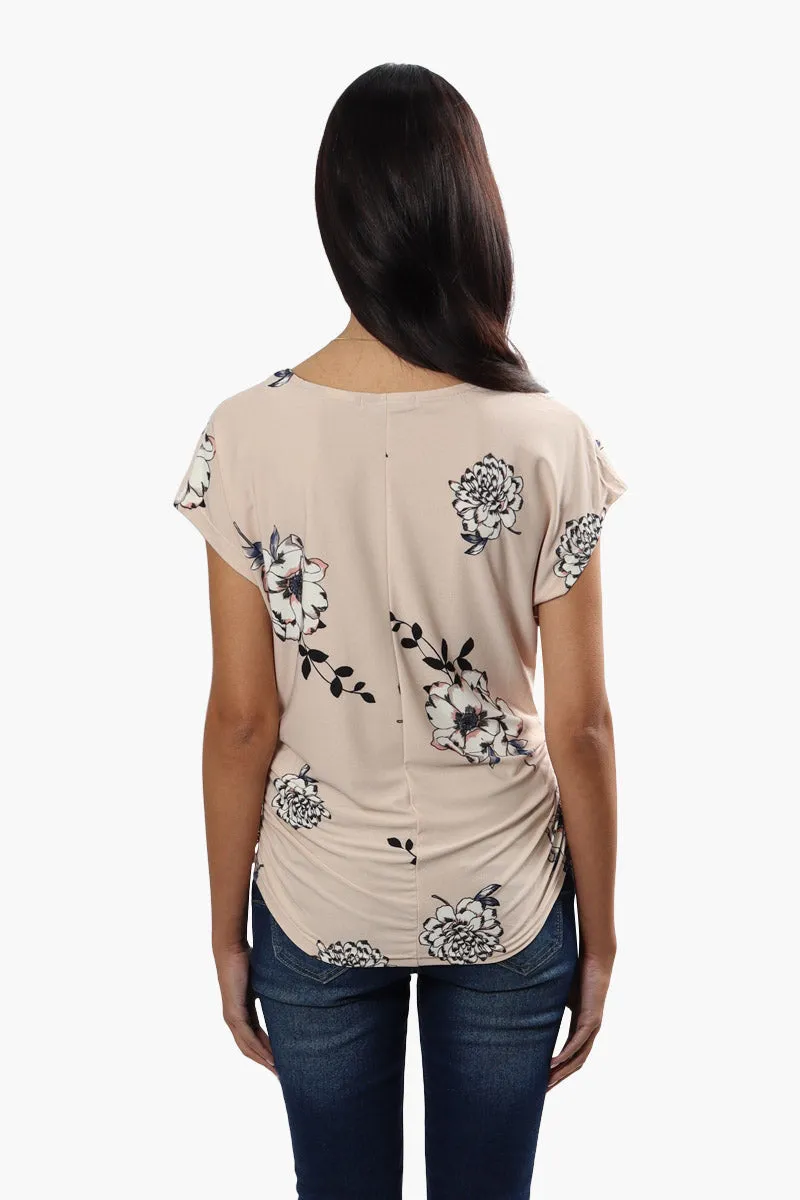 Beechers Brook Floral Side Cinched Shirt - Beige