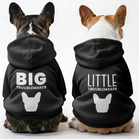 Big troublemaker and Little troublemaker - Matching French Bulldog Hoodies – Stylish, Cozy & Personalized!