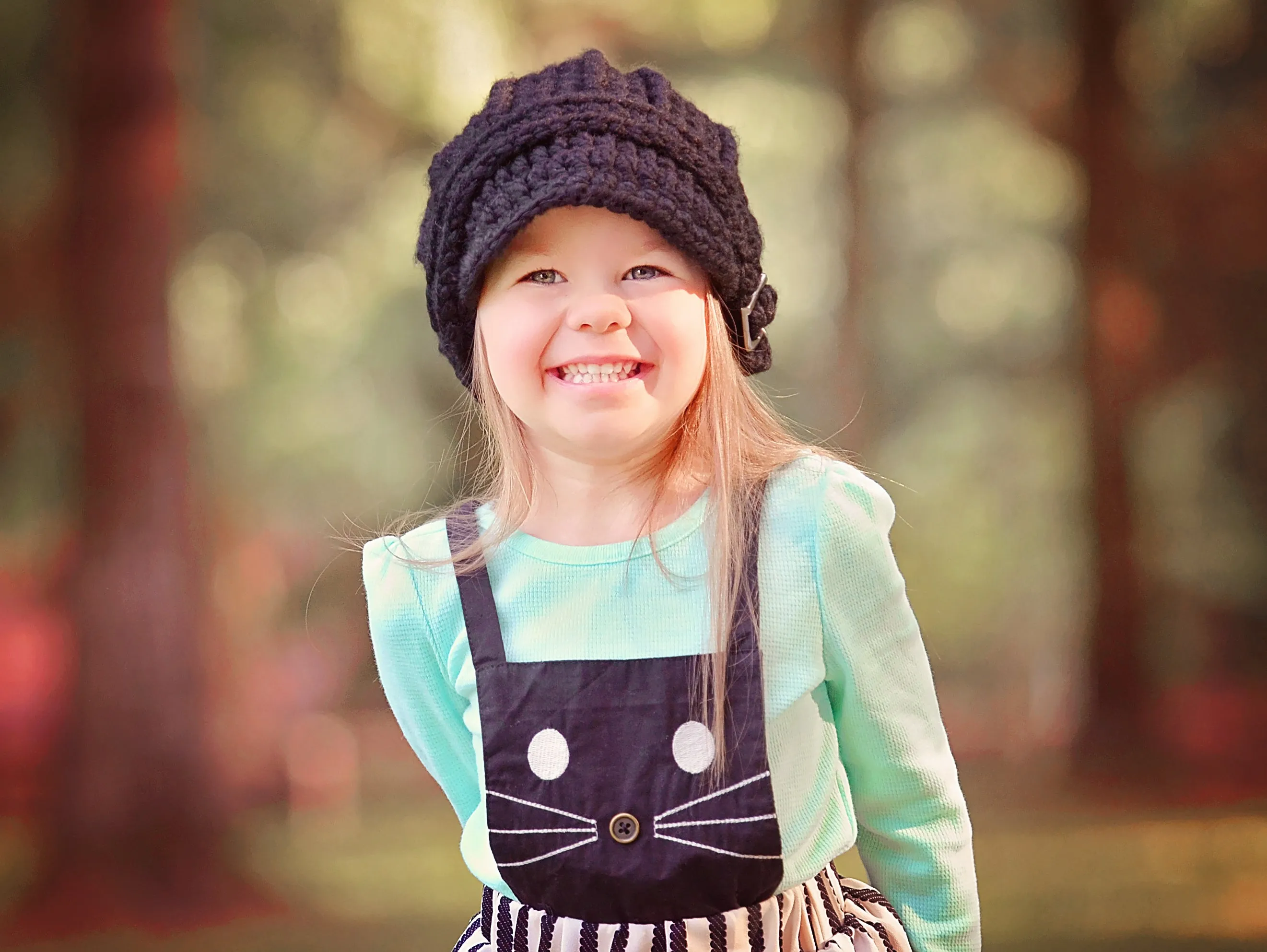 Black buckle beanie winter hat