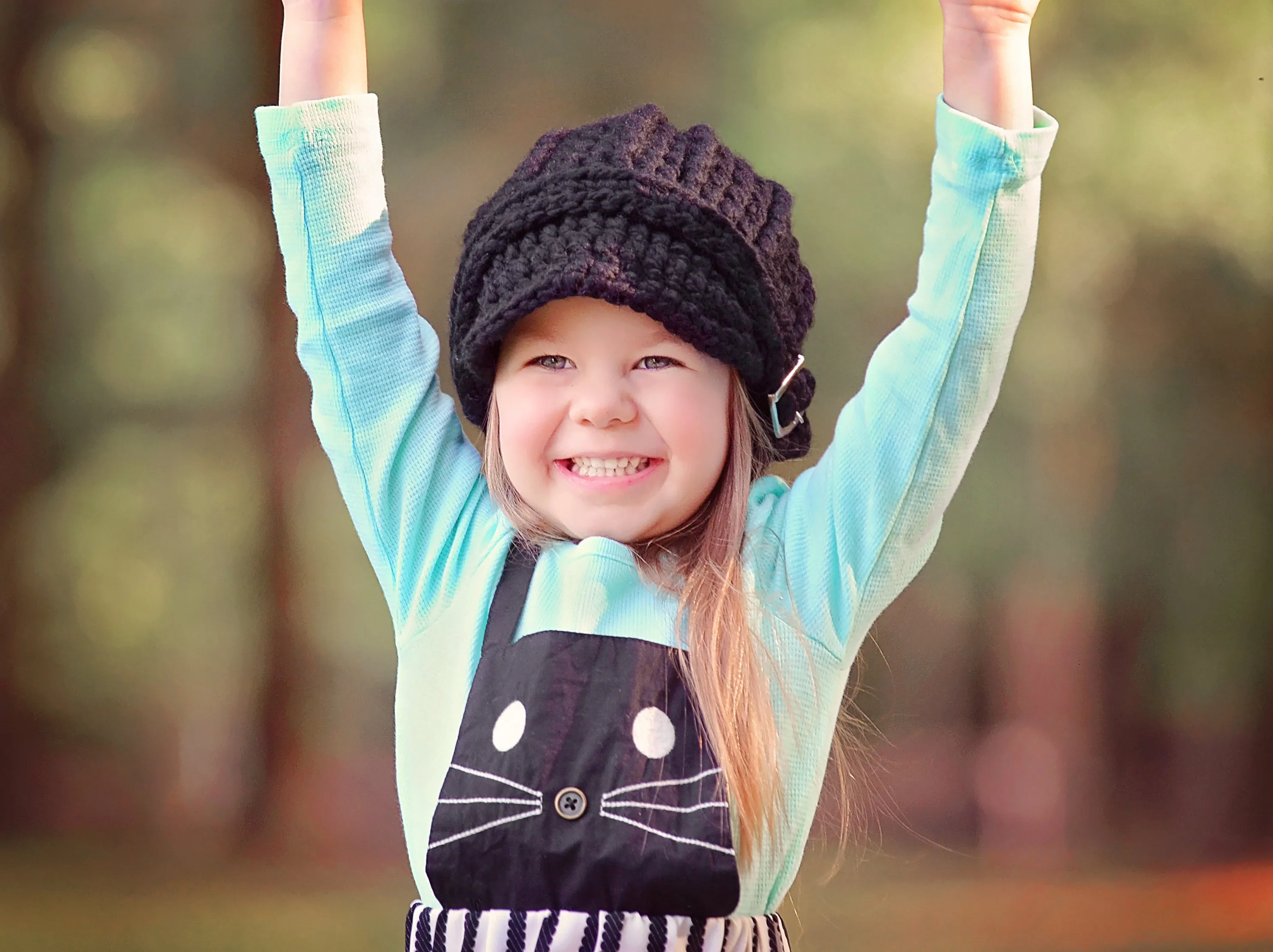 Black buckle beanie winter hat