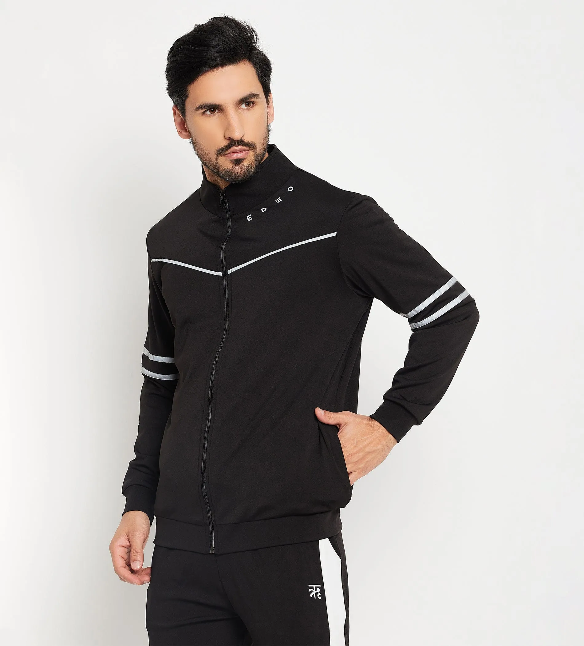 Black Stylish Zipper Jacket for Men