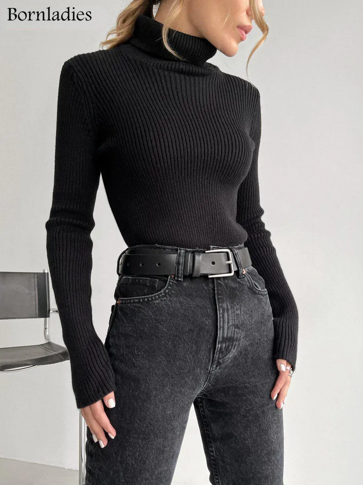 Bornladies Turtleneck Women Sweaters - Cozy Autumn/Winter Tops