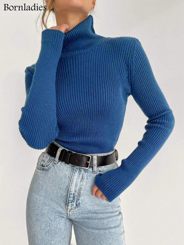 Bornladies Turtleneck Women Sweaters - Cozy Autumn/Winter Tops