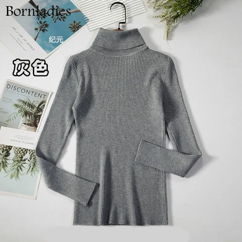 Bornladies Turtleneck Women Sweaters - Cozy Autumn/Winter Tops