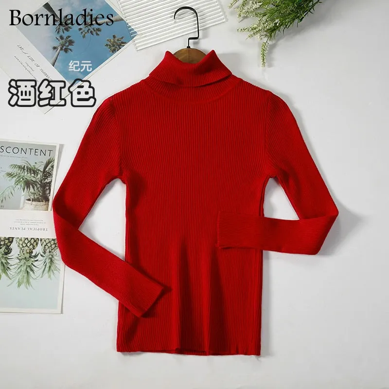 Bornladies Turtleneck Women Sweaters - Cozy Autumn/Winter Tops