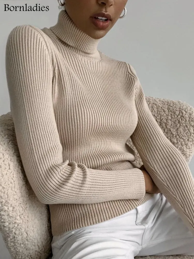 Bornladies Turtleneck Women Sweaters - Cozy Autumn/Winter Tops