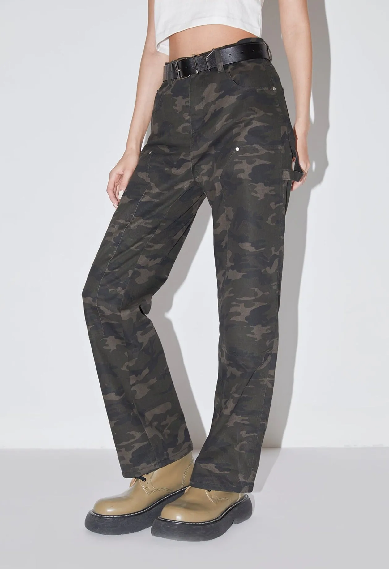 Camouflage Trendy Trousers - Women