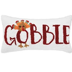 C&F Home C444303094 Gobble Hooked Throw Pillow 20 x 10 White