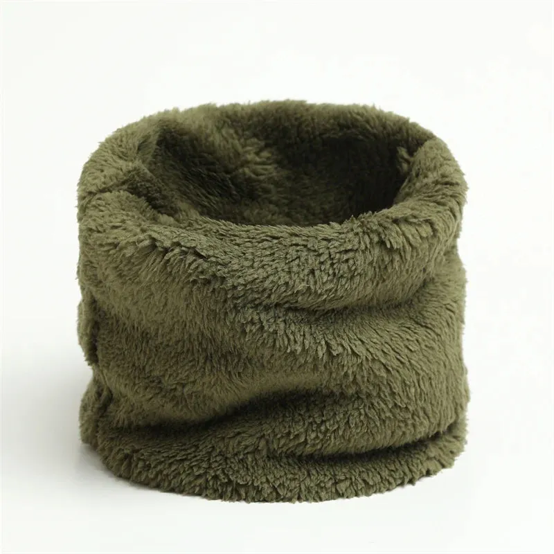 Cashmere Warm Color Ring Solid Plush Thick Outdoor Sports Neckerchief Muffler Scarf