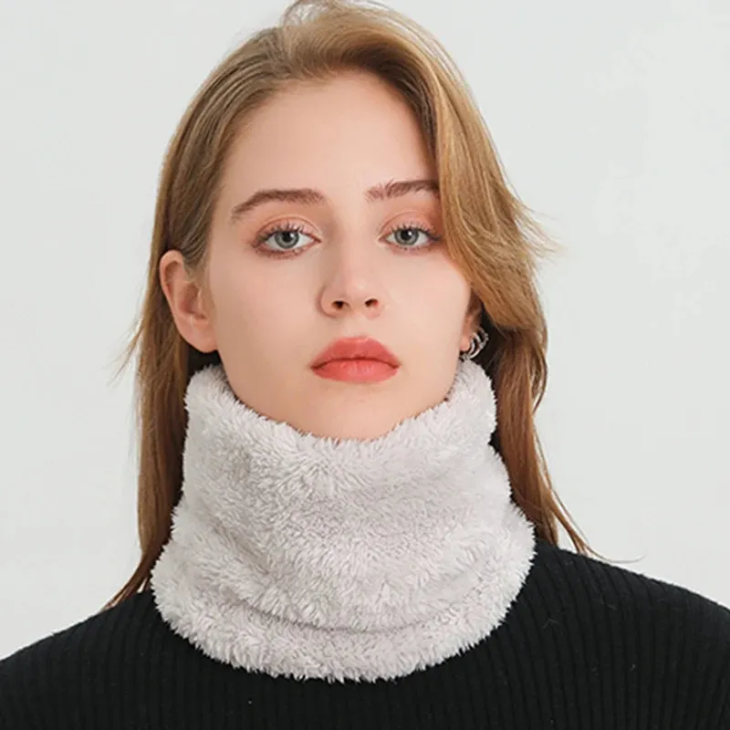 Cashmere Warm Color Ring Solid Plush Thick Outdoor Sports Neckerchief Muffler Scarf