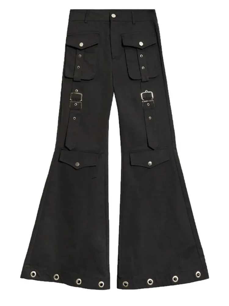 Casual Minimal Goth Trendy Cargo Trousers