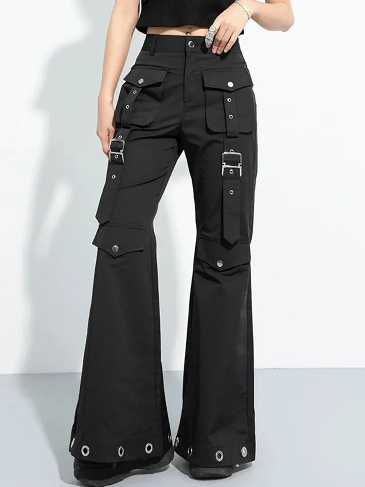 Casual Minimal Goth Trendy Cargo Trousers