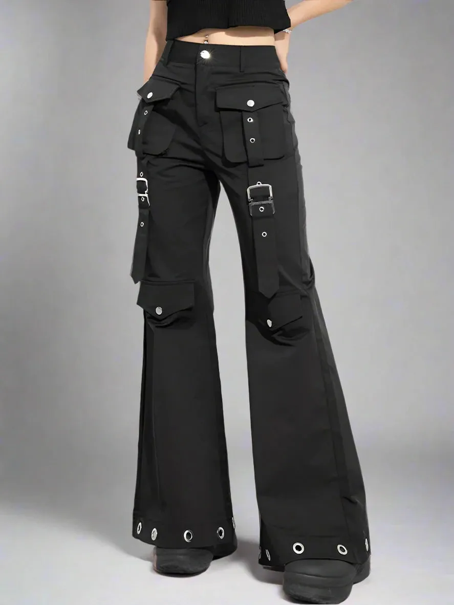 Casual Minimal Goth Trendy Cargo Trousers