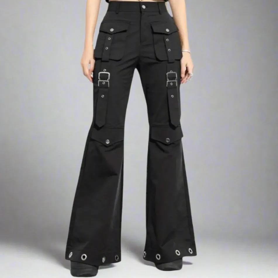 Casual Minimal Goth Trendy Cargo Trousers