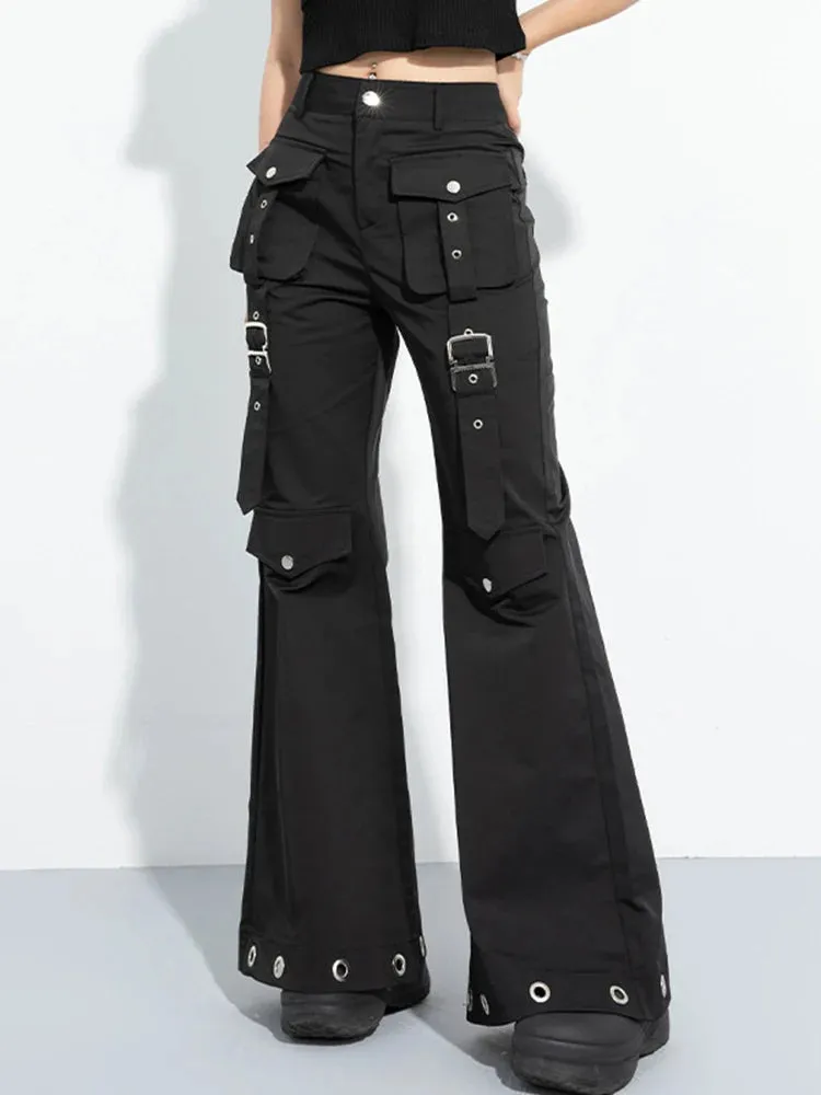 Casual Minimal Goth Trendy Cargo Trousers