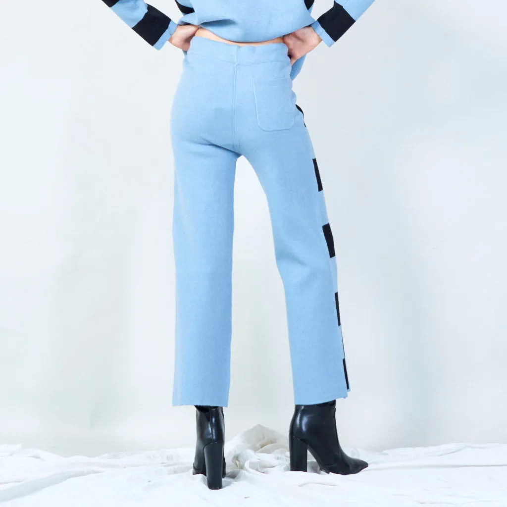 Checkered wide-leg knit pants wholesale