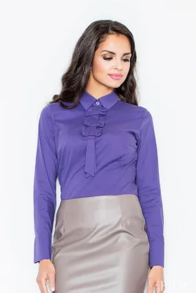 Chic Bow-Detail Cotton Blouse - Stylish Figl Collection