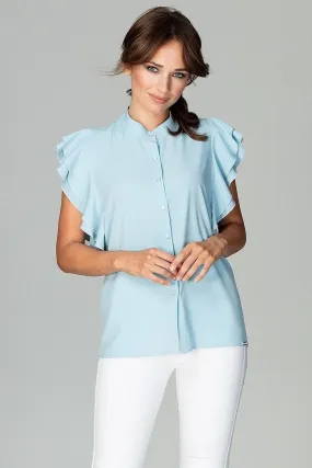 Chic Frill-Trim Blouse for Professional Women