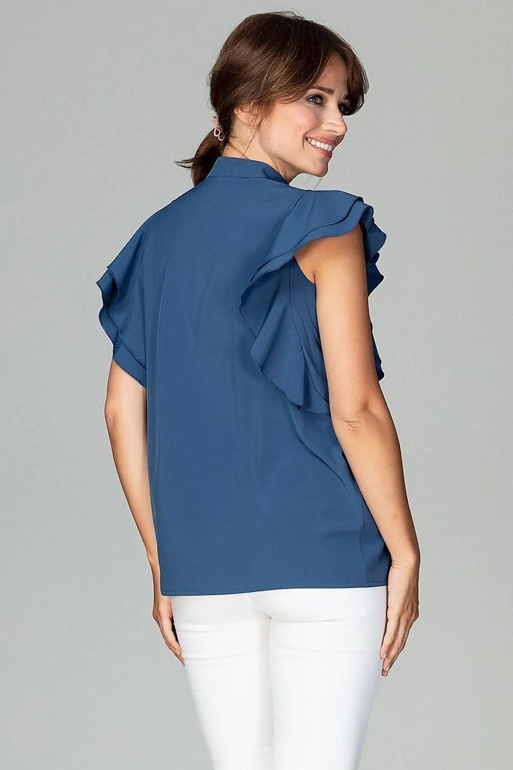 Chic Frill-Trim Blouse for Professional Women