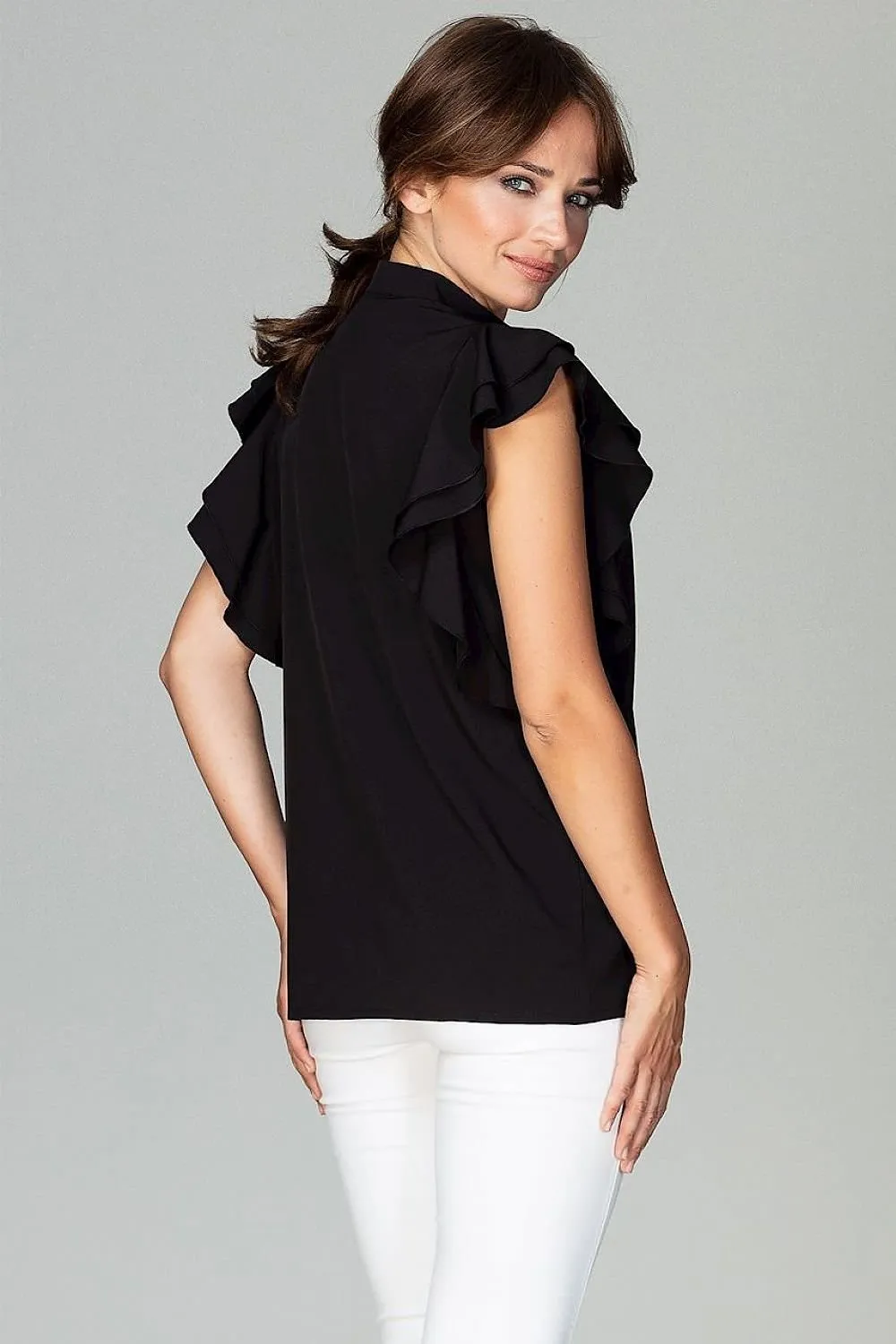 Chic Frill-Trim Blouse for Professional Women