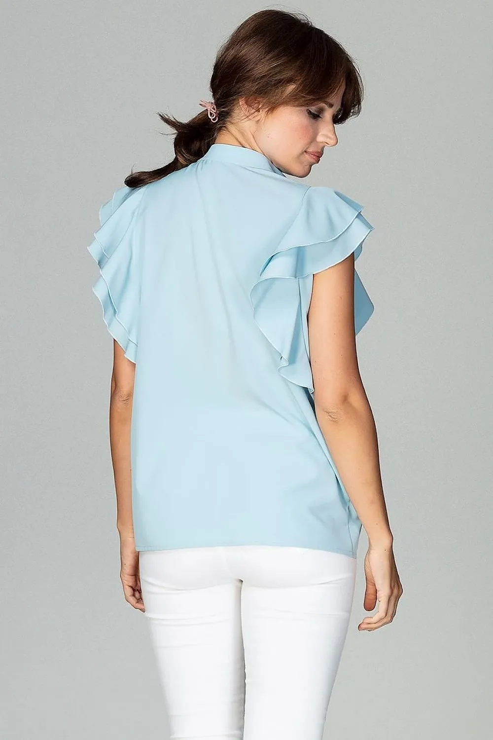 Chic Frill-Trim Blouse for Professional Women