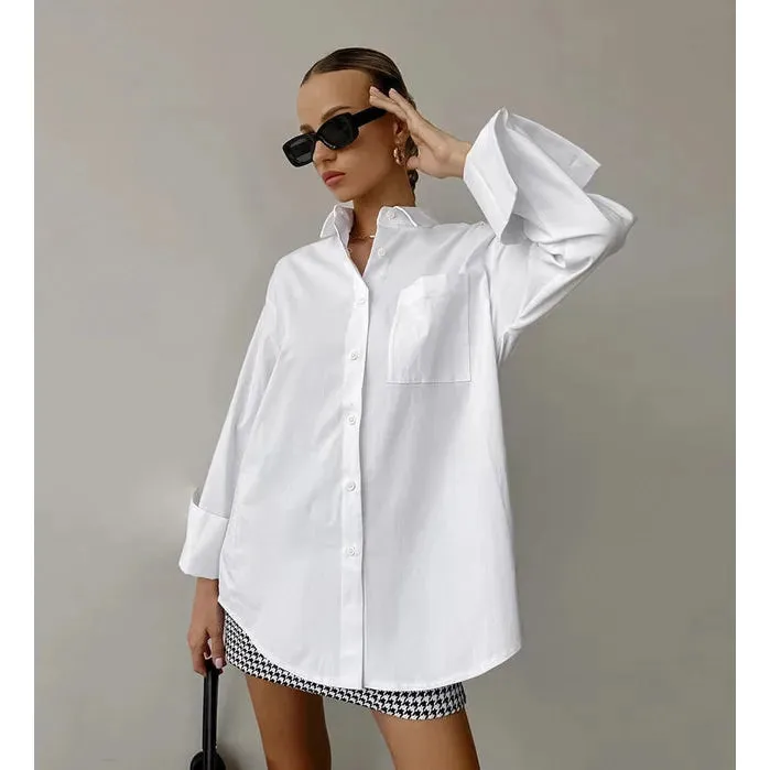 Chic White Menswear Shirt