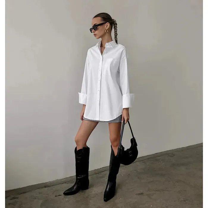 Chic White Menswear Shirt