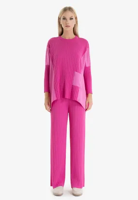 Choice Trousers With Striped Pattern  Pink