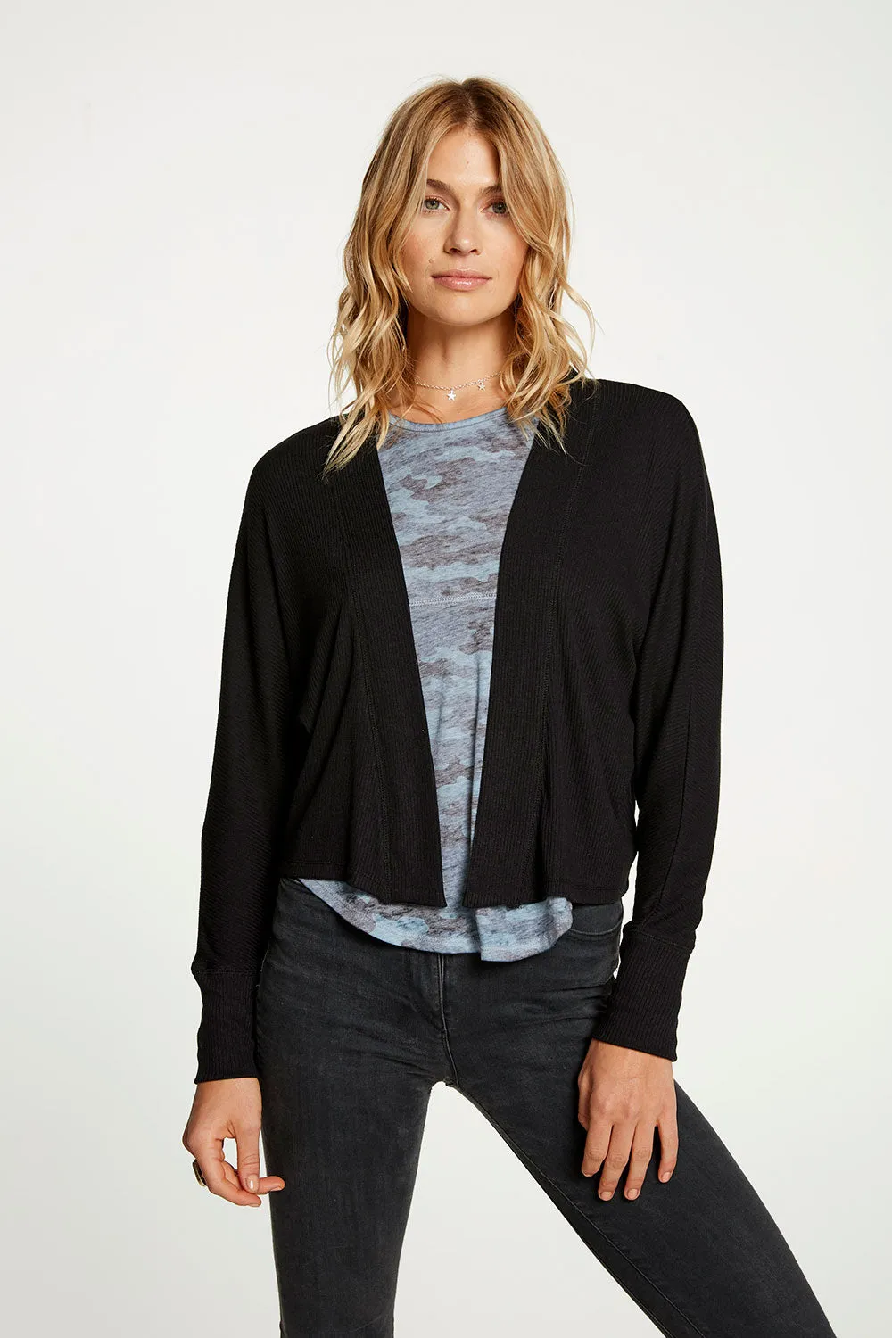 Cozy Rib Drop Shoulder Open Cardigan