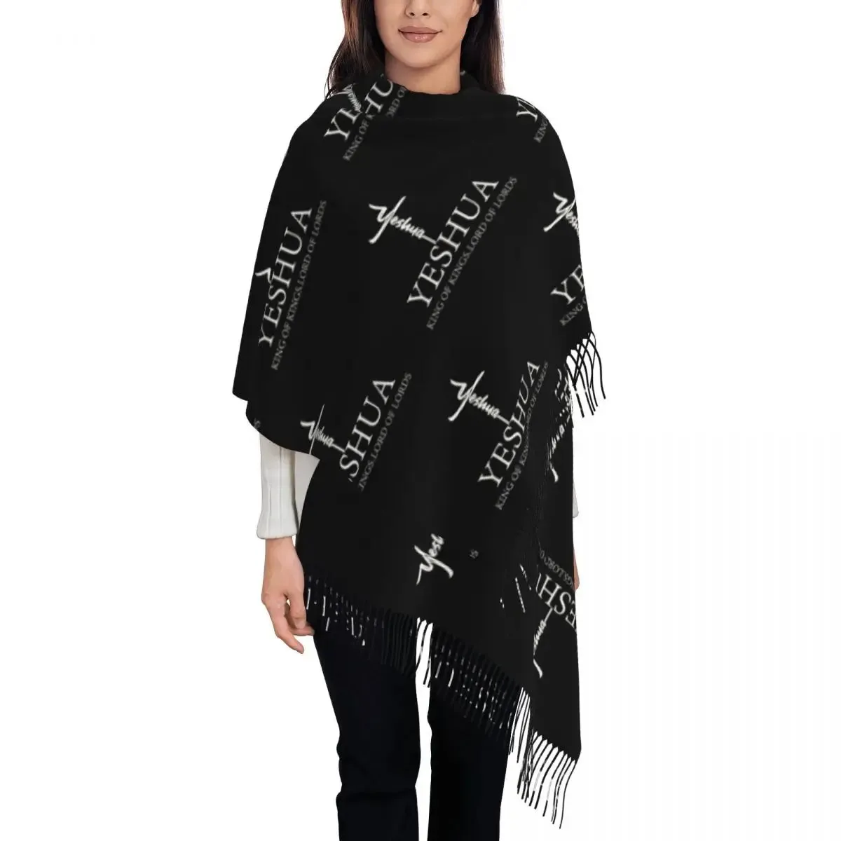 Custom Print Jesus Saved My Life Warm Winter Christian Faith Shawl Religion Wrap Scarf