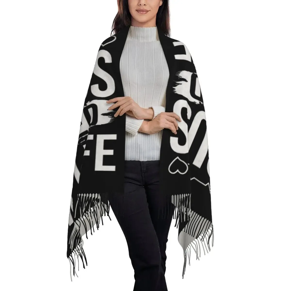 Custom Print Jesus Saved My Life Warm Winter Christian Faith Shawl Religion Wrap Scarf