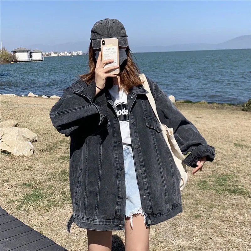 Denim Jacket Loose Korean Style Hong Kong Style Casual Jacket