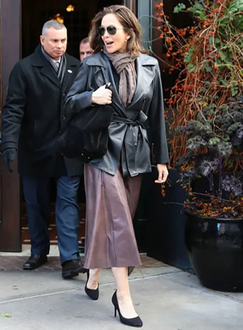 Diane Lane Black Stylish Leather Jacket