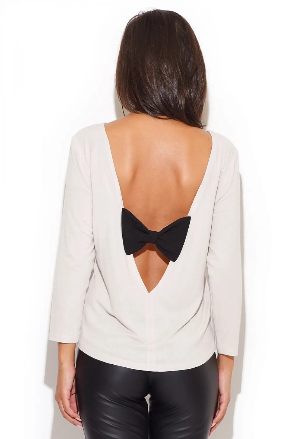 Elegant Bow-Back Detail Blouse