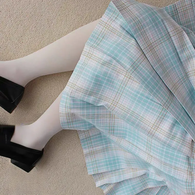 [Fairy Mint] JK vintage plaid uniform skirt