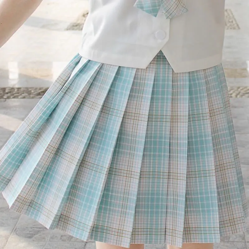 [Fairy Mint] JK vintage plaid uniform skirt