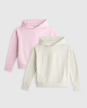 Girls SuperSoft Fleece Pullover Hoodie 2-Pack