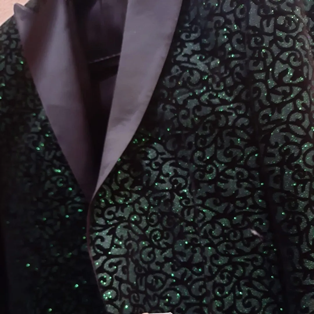 Green Dot Sparkle Prom Blazer