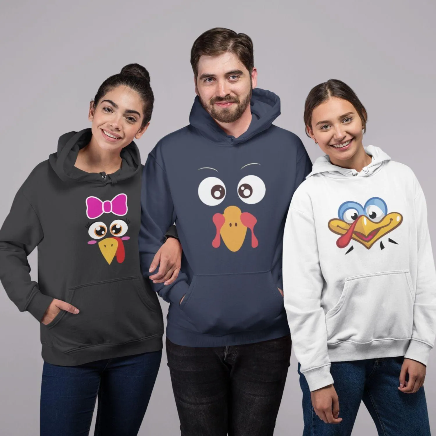 Group Matching Outfit: Cute Fall Turkey Matching Set - Thanksgiving Hoodies, Sweatshirts, Shirts & Gifts!