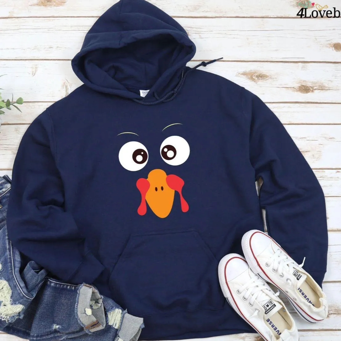 Group Matching Outfit: Cute Fall Turkey Matching Set - Thanksgiving Hoodies, Sweatshirts, Shirts & Gifts!