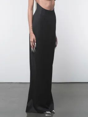 HIGH-WAISTED CRESCENT MAXI SKIRT