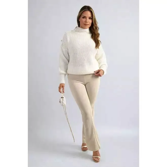 High Waisted Flare Leg Trouser